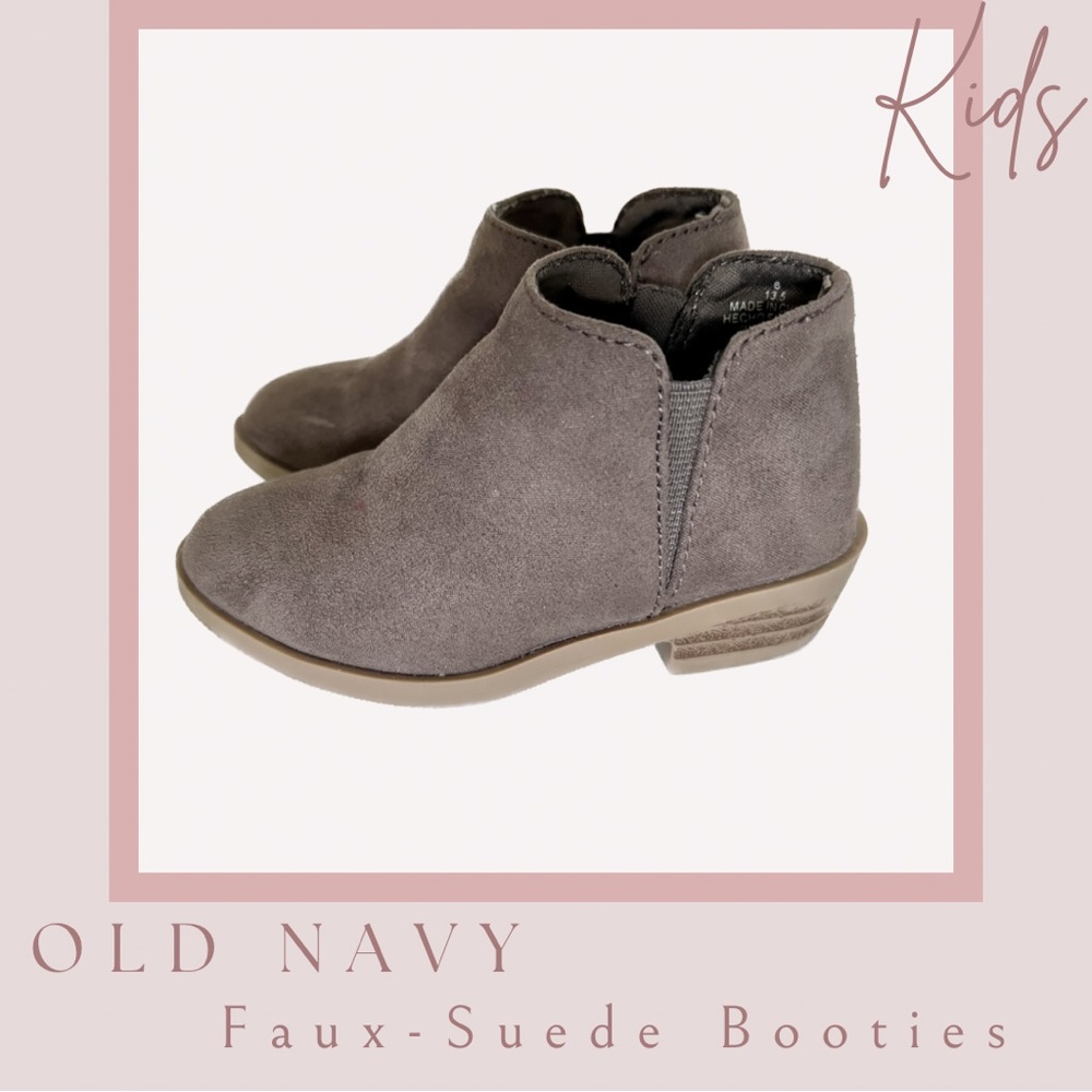 Old Navy Gray Faux-Suede Booties